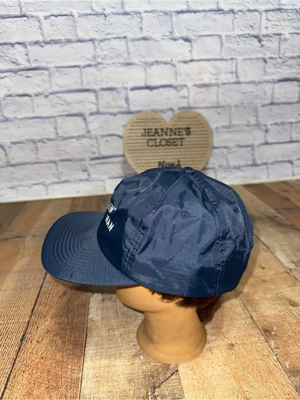Seager Grit Company Ramblin' Man Snapback Hat Navy Blue Adjustable Cap